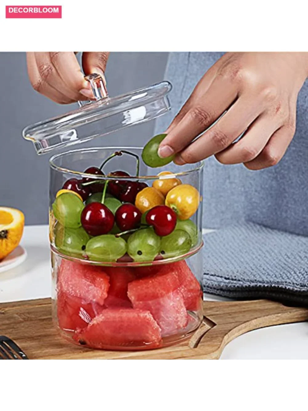 4-Tier Stackable Glass Storage Jars with Airtight Lids - Borosilicate Glass
